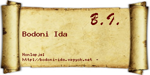 Bodoni Ida névjegykártya